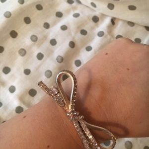 Blush/Rose Gold Rhinestone Bow Bracelet